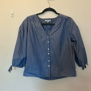 Madewell blue striped blouse